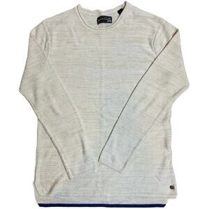 Women's Scotch and Soda Medium Beckham Long Sweater Yellow White Blue